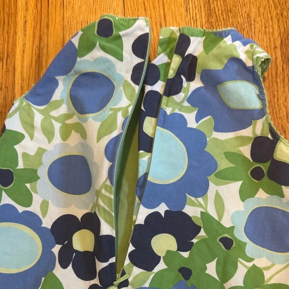 BabyGap Blue and Green Floral Dress Size 6-12 Months